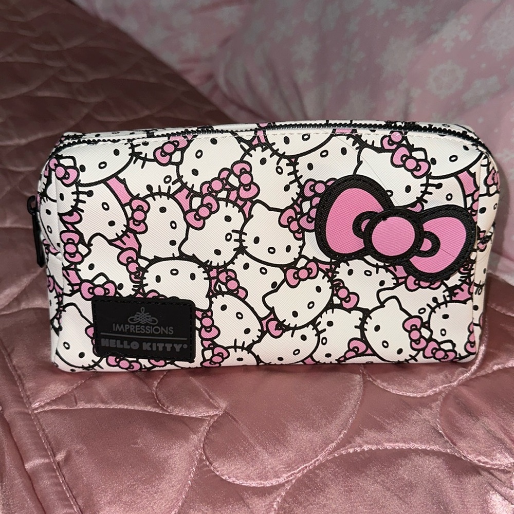 Impressions Vanity Hello Kitty Cosmetic Pouch with Waterproof Faux Leathee